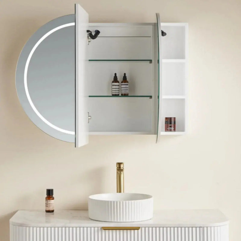 OLIVIA LED MIRROR SHAVING CABINET MATTE BLACK/MATTE WHITE 1200X750MM CETO