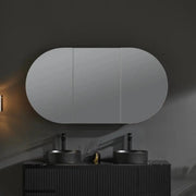 OLIVIA MIRROR SHAVING CABINET MATTE BLACK/MATTE WHITE 800X1500mm CETO