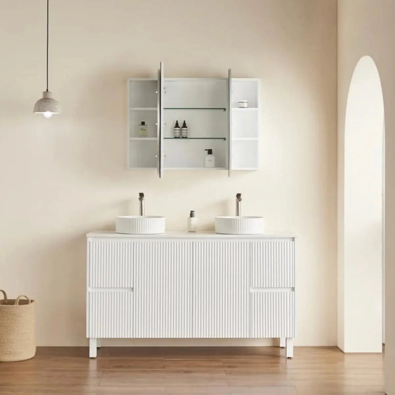 OLIVIA MIRROR SHAVING CABINET MATTE BLACK/MATTE WHITE 800X1500mm CETO