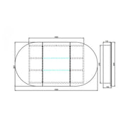 OLIVIA MIRROR SHAVING CABINET MATTE BLACK/MATTE WHITE 800X1500mm CETO