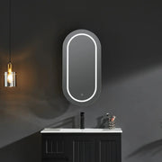 OLIVIA LED MIRROR SHAVING CABINET MATTE WHITE/MATTE BLACK 450X900MM CETO