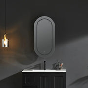 OLIVIA LED MIRROR SHAVING CABINET MATTE WHITE/MATTE BLACK 450X900MM CETO