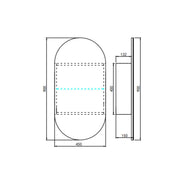 OLIVIA MIRROR SHAVING CABINET MATTE BLACK/ MATTE WHITE 450X900mm CETO