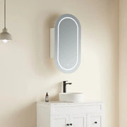 OLIVIA LED MIRROR SHAVING CABINET MATTE WHITE/MATTE BLACK 450X900MM CETO