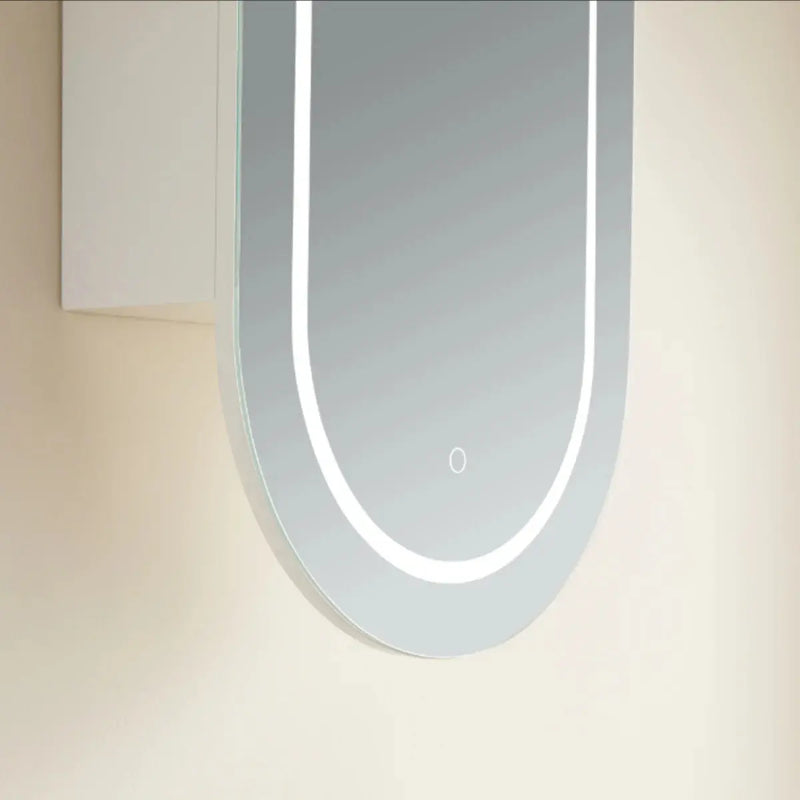 OLIVIA LED MIRROR SHAVING CABINET MATTE WHITE/MATTE BLACK 450X900MM CETO