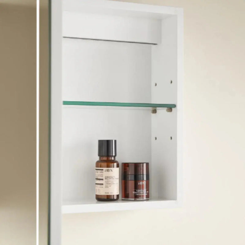 OLIVIA LED MIRROR SHAVING CABINET MATTE WHITE/MATTE BLACK 450X900MM CETO