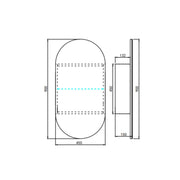 OLIVIA LED MIRROR SHAVING CABINET MATTE WHITE/MATTE BLACK 450X900MM CETO