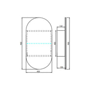 OLIVIA MIRROR SHAVING CABINET MATTE BLACK/ MATTE WHITE 450X900mm CETO