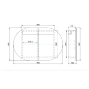 OLIVIA  MIRROR SHAVING CABINET MATTE WHITE/MATTE BLACK 600X900MM CETO