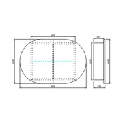 OLIVIA  MIRROR SHAVING CABINET MATTE WHITE/MATTE BLACK 600X900MM CETO
