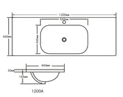 Opal 1200mm Single Bowl Ceramic Top Vanity Basin mercioaustralia