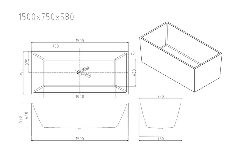 Orta Multi-Fit Freestanding Bathtub - Gloss White mercioaustralia