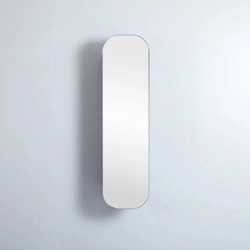 OLIVIA TALL BOY MIRROR SHAVING CABINET MATTE BLACK/MATTE WHITE 1500X400MM CETO