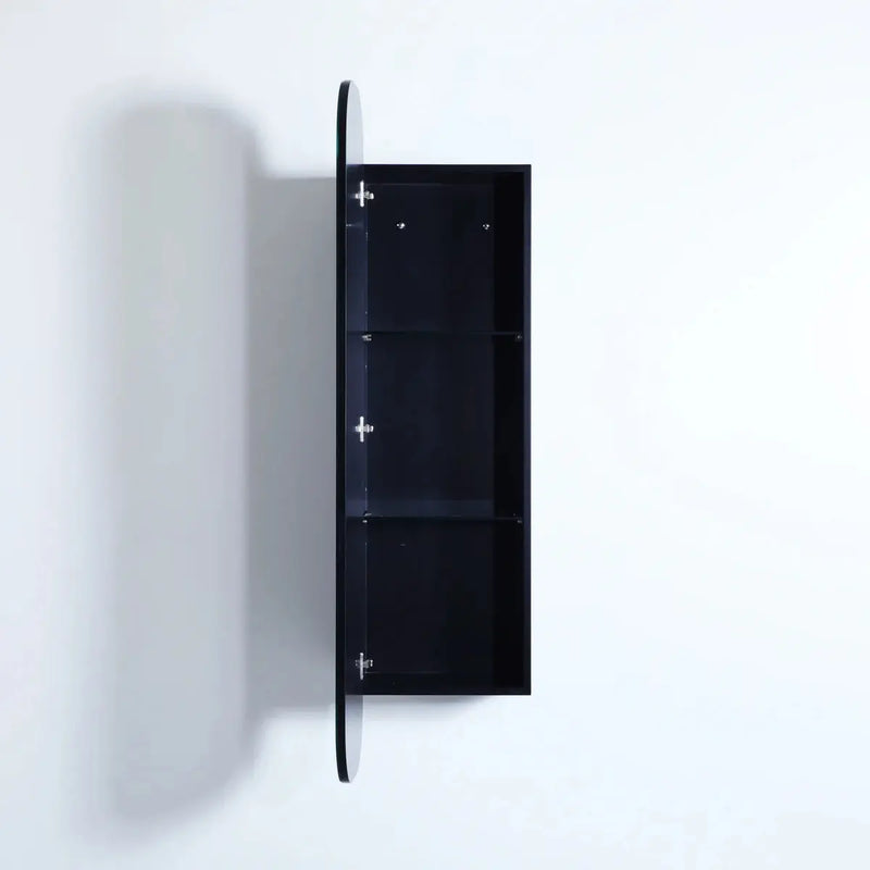 OLIVIA TALL BOY MIRROR SHAVING CABINET MATTE BLACK/MATTE WHITE 1500X400MM CETO