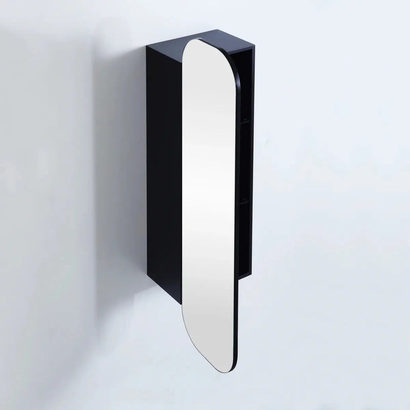 OLIVIA TALL BOY MIRROR SHAVING CABINET MATTE BLACK/MATTE WHITE 1500X400MM CETO