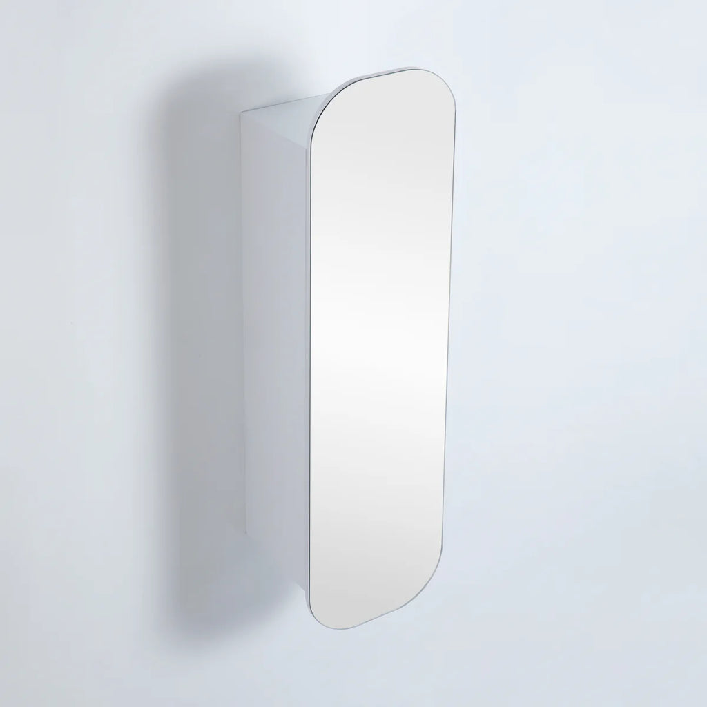 OLIVIA TALL BOY MIRROR SHAVING CABINET MATTE BLACK/MATTE WHITE 1500X400MM