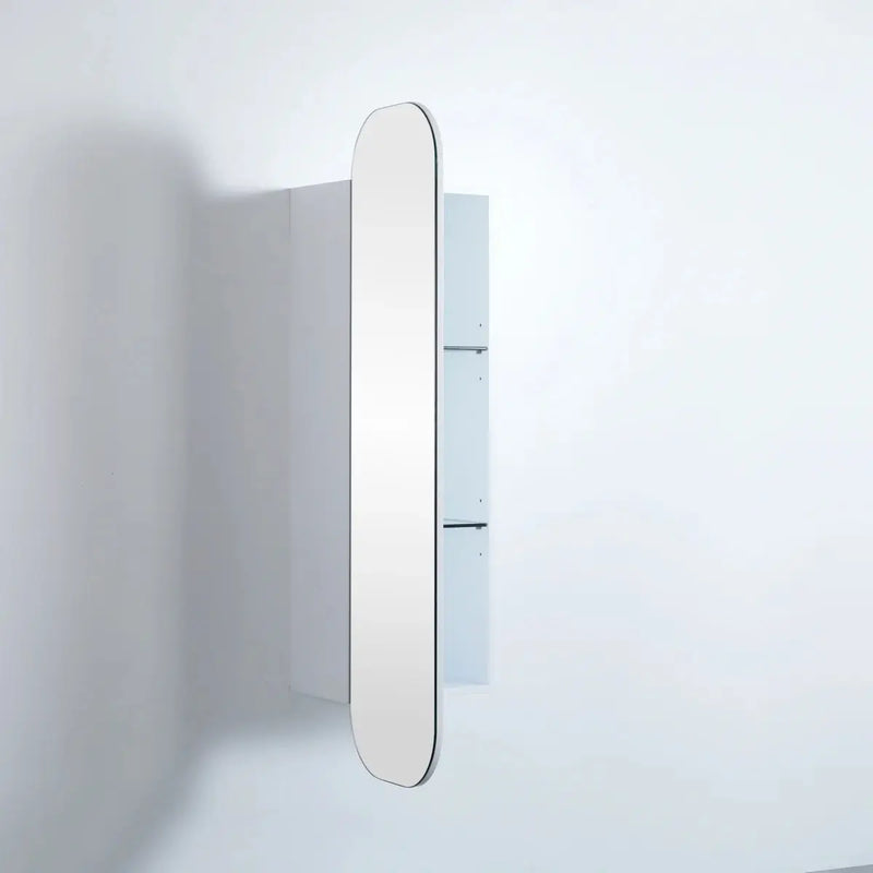 OLIVIA TALL BOY MIRROR SHAVING CABINET MATTE BLACK/MATTE WHITE 1500X400MM CETO