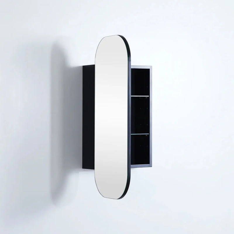 OLIVIA MIRROR SHAVING CABINET MATTE WHITE/MATTE BLACK 400X900MM CETO