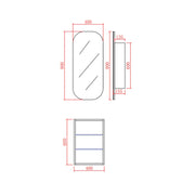 OLIVIA MIRROR SHAVING CABINET MATTE WHITE/MATTE BLACK 400X900MM CETO