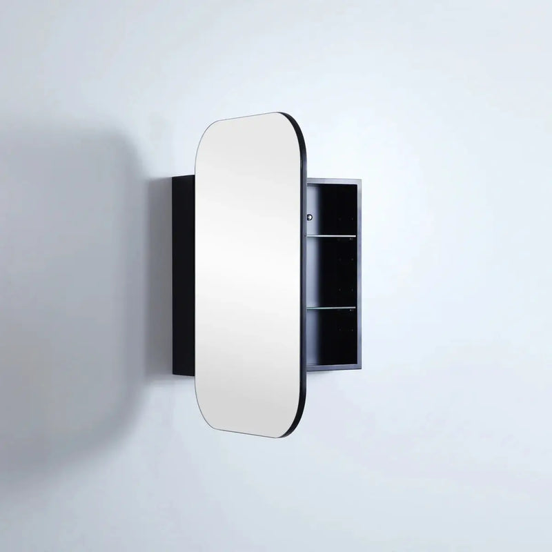 OLIVIA MIRROR SHAVING CABINET MATTE BLACK/MATTE WHITE 600X900mm CETO