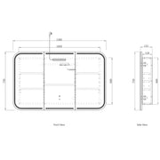 Newport LED Shaving Cabinet Matte White 1200(W)x750(H) - FIL Kitchen Bathroom