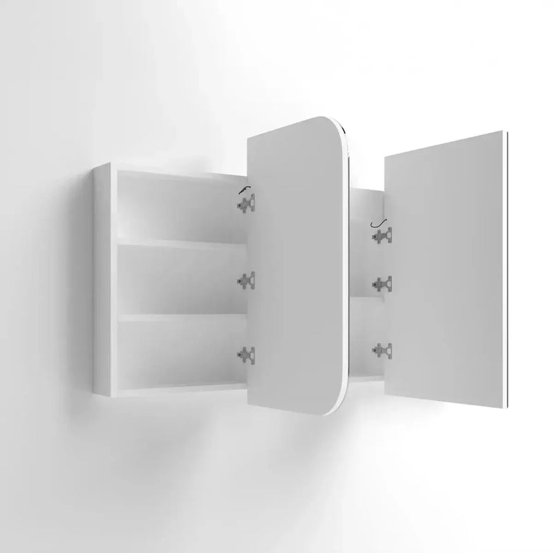 Newport LED Shaving Cabinet Matte White 1500(W)x750(H) - FIL Kitchen Bathroom