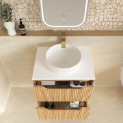 Byron Fluted Wall Hung Vanity Woodland Oak 600mm/750mm/900mm - FIL Kitchen Bathroom