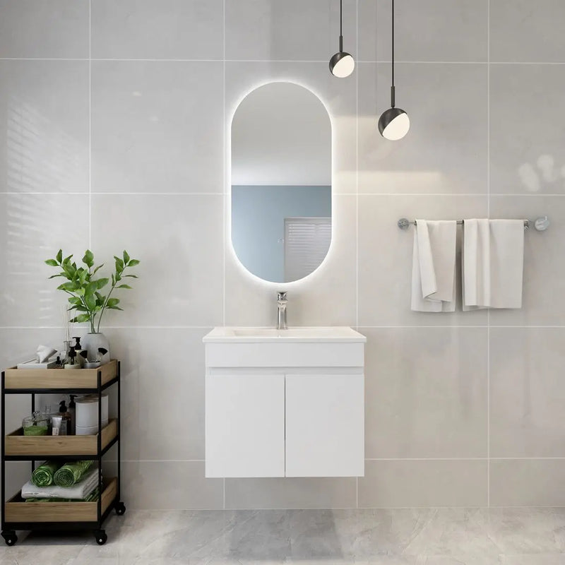 POSEIDON OVAL BACKLIT LED MIRROR 3 COLOUR LIGHTS 450X900MM - FIL Kitchen Bathroom