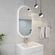 POSEIDON OVAL BACKLIT LED MIRROR 3 COLOUR LIGHTS 450X900MM - FIL Kitchen Bathroom