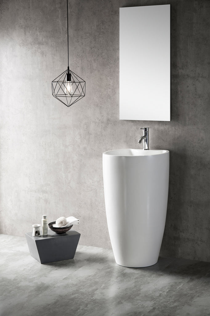 Gloss white Pedestal Basin