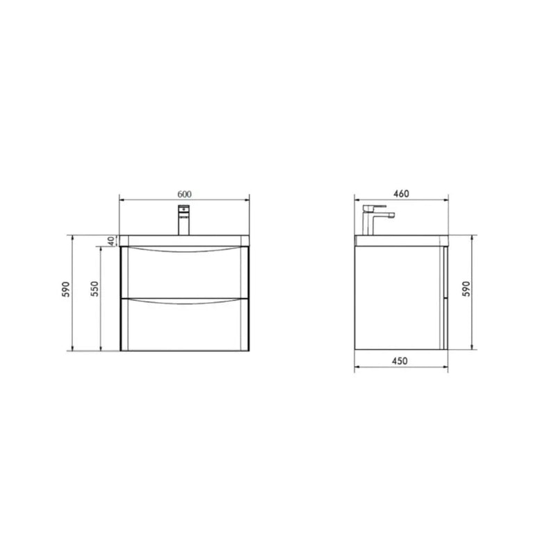 Oakland Wall Hung PVC Vanity - FIL Kitchen Bathroom