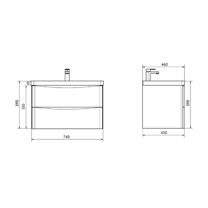 Oakland Wall Hung PVC Vanity - FIL Kitchen Bathroom