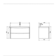 Oakland Wall Hung PVC Vanity - FIL Kitchen Bathroom