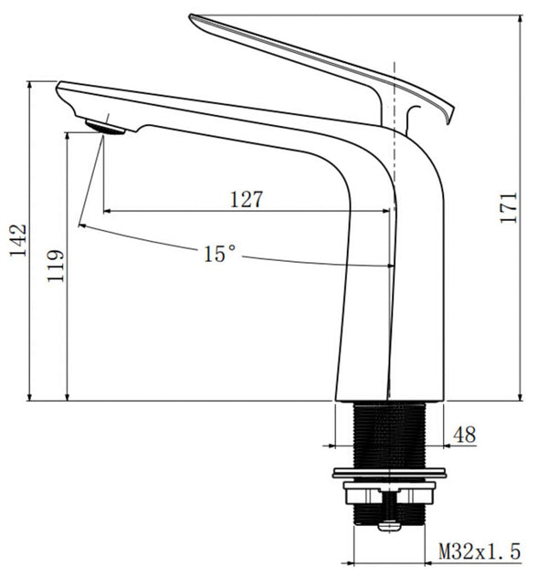 Esperia Brushed Nickel Basin Mixer