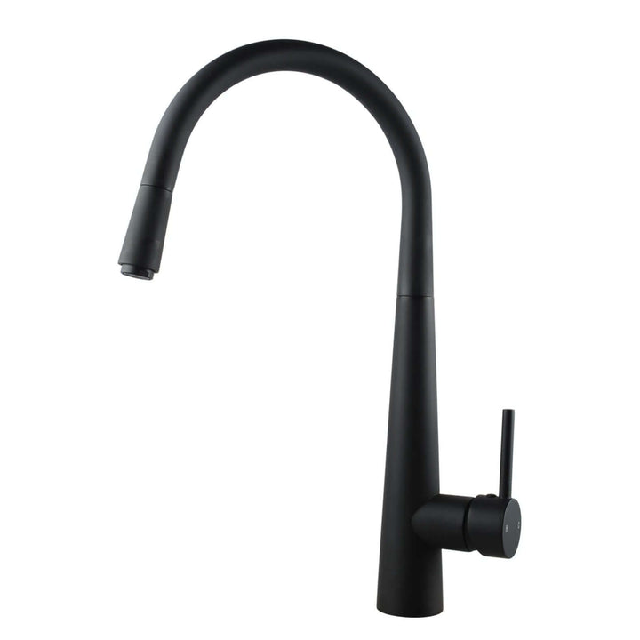 Round Kitchen Pull Out Sink Mixer Black