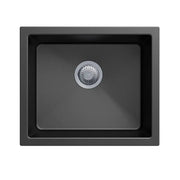 Black Carysil Granite Single Bowl Kitchen Sink 533x457mm Aquaperla