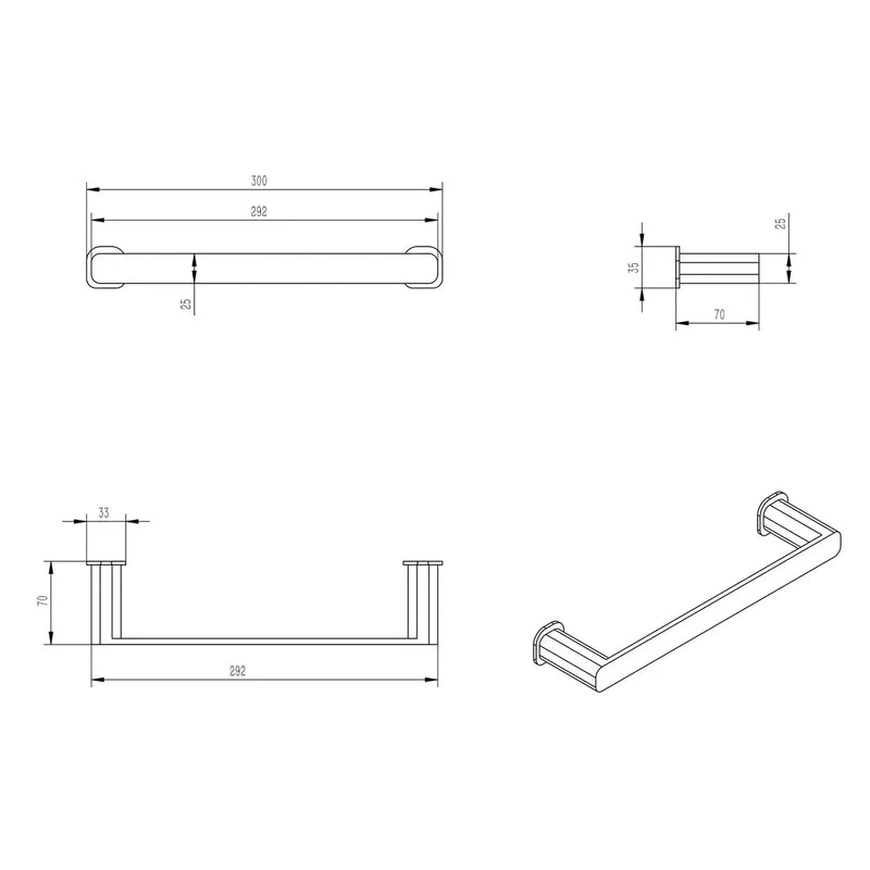 Oskar Towel Bar - FIL Kitchen Bathroom