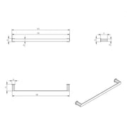Oskar Single Towel Rail (600mm/750mm) - FIL Kitchen Bathroom