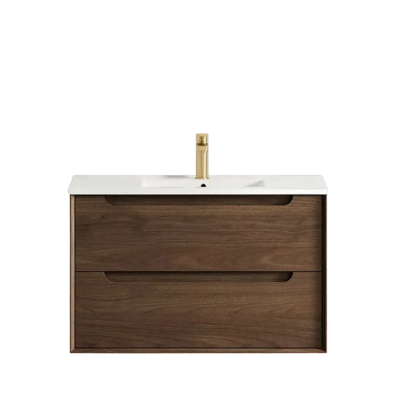 Byron 900mm Sable Walnut Wall Hung Vanity otti
