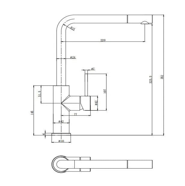 Otus Slimline SS Pull-Out Sink Mixer In Brushed ss304 - FIL Kitchen Bathroom