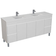 Poseidon White Polyurethane PVC -Standard Freestanding Vanity (1200mm/1500mm/1800mm) - FIL Kitchen Bathroom