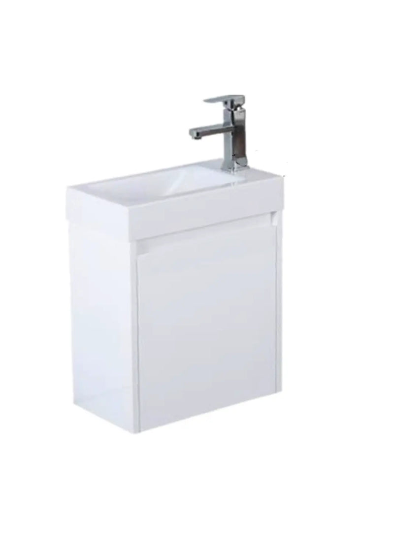 Wall Hung Polyurethane PVC cabinet with Poly Marble Top - FIL Kitchen Bathroom