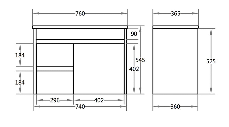 Poseidon White Polyurethane PVC – Narrow Wall Hung Vanity (750mm/900mm) - FIL Kitchen Bathroom