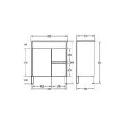 Poseidon White Polyurethane PVC – Narrow Freestanding Vanity (750mm/900mm) - FIL Kitchen Bathroom