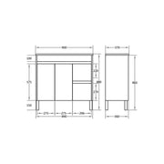 Poseidon White Polyurethane PVC – Narrow Freestanding Vanity (750mm/900mm) - FIL Kitchen Bathroom