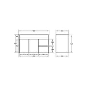 Poseidon White Polyurethane PVC – Narrow Wall Hung Vanity (750mm/900mm) - FIL Kitchen Bathroom