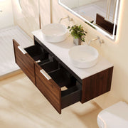 Paris 1200mm Wall-Hung Vanity - Walnut Woodmatt mercioaustralia