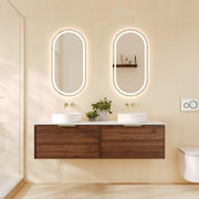 Paris 1500mm Wall-Hung Vanity - Walnut Woodmatt mercioaustralia