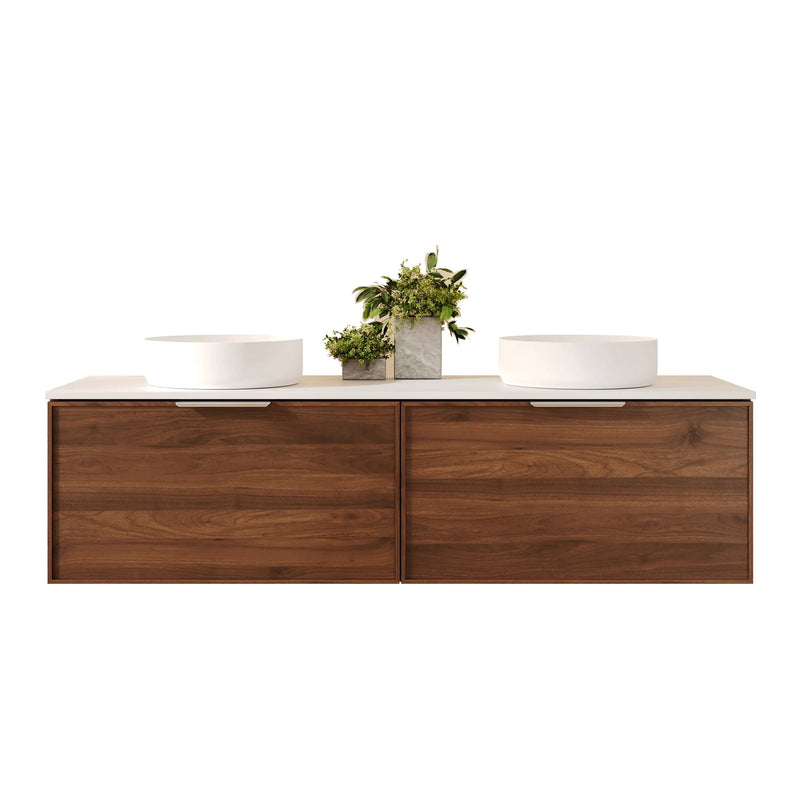 Paris 1500mm Wall-Hung Vanity - Walnut Woodmatt mercioaustralia