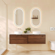 Paris 1500mm Wall-Hung Vanity - Walnut Woodmatt mercioaustralia